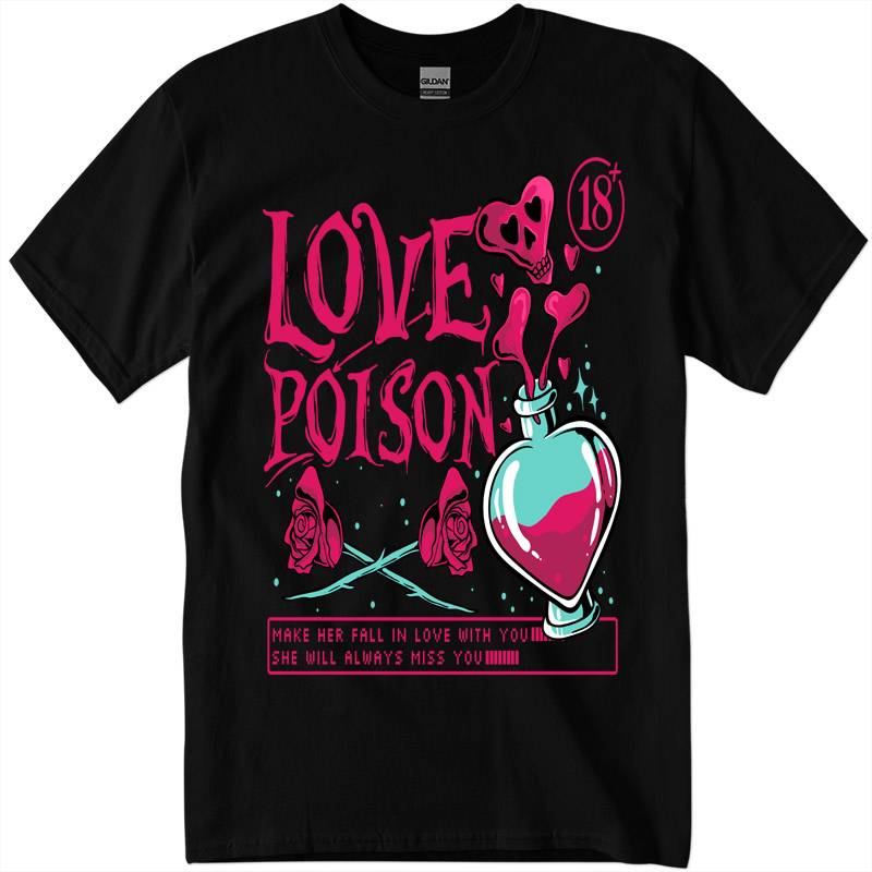 gig500_01_blk Love Poison on Men's T-Shirt
