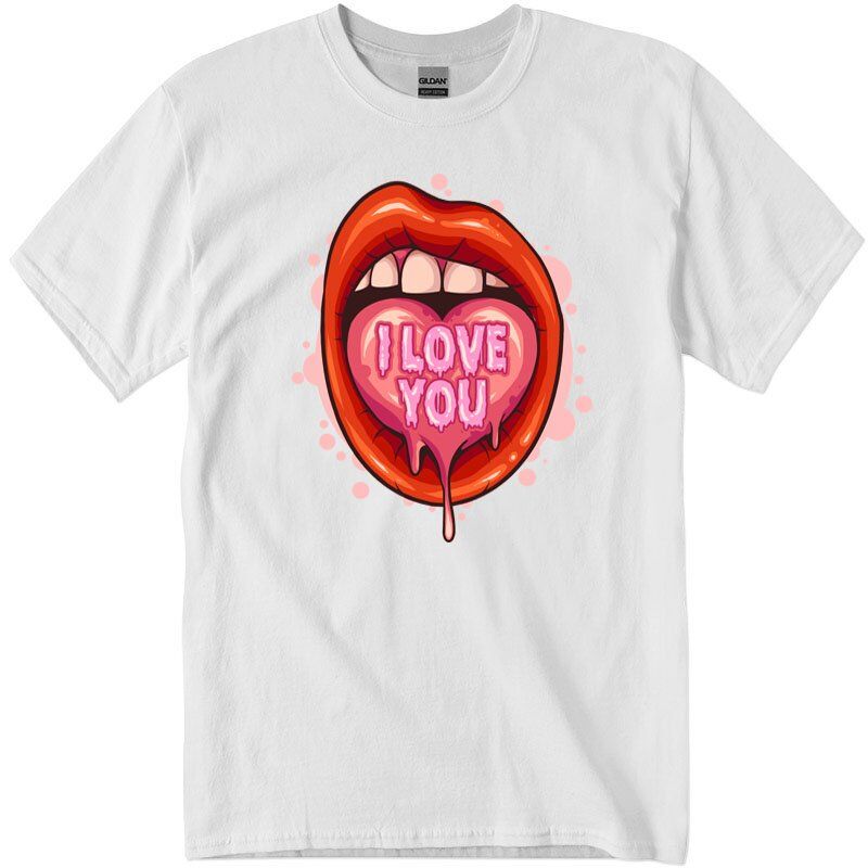 gig5070_1_wht-Recuperado Lip Kiss Shirt, Kisses shirt for Women, Kisses in heart T-Shirt, Kiss Shirt, Gifts For Her, Lips Shirt, Love Kisses