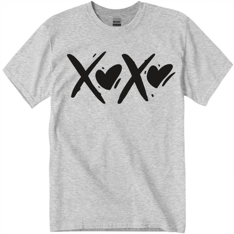 gig5100_1_ash-Recuperado Woman's Premium Cotton XOXO Short Sleeve T Shirt