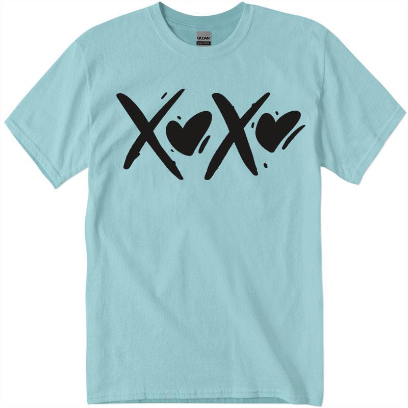 gig5600_1_sky-Recuperado Woman's Premium Cotton XOXO Short Sleeve T Shirt