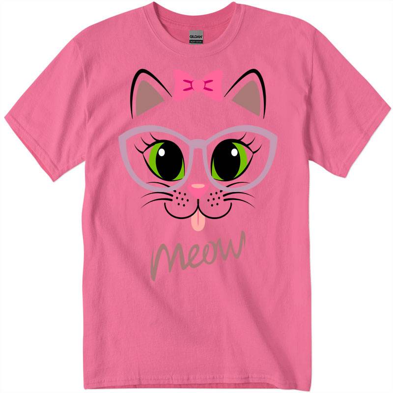 gigi01_1_azl Cute Kitty Beautiful Cat face Ladies Women Printed T-Shirt