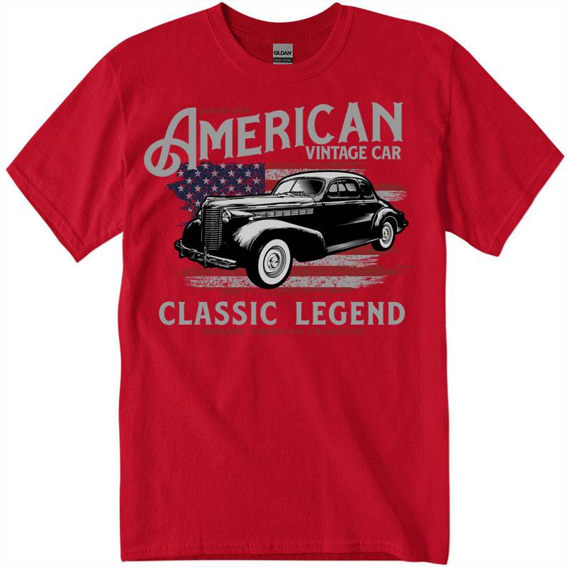 4-5gig500_1_red-Recuperado T-Shirt with Classic Car & Bike Print