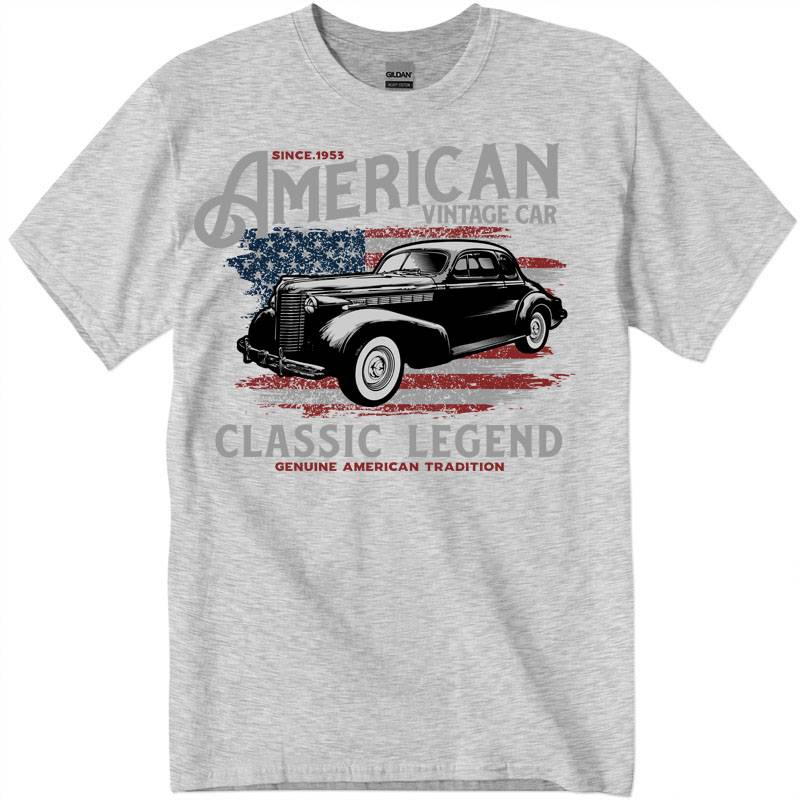4-7gig500_1_ash-Recuperado T-Shirt with Classic Car & Bike Print