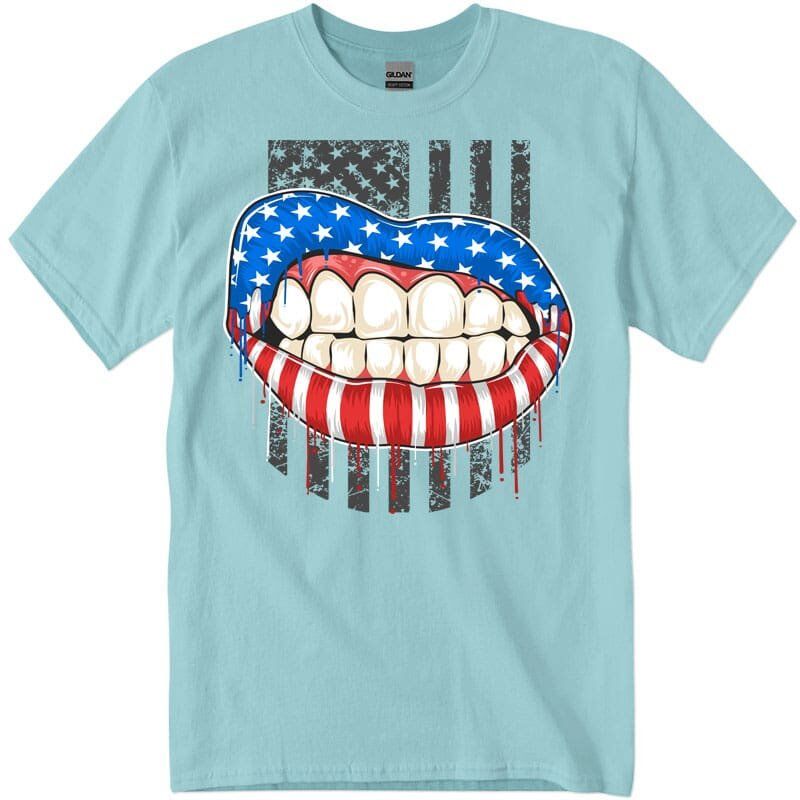 g3ig500_1_sky-Recuperado American Kiss, USA Kiss, Love America T-Shirt