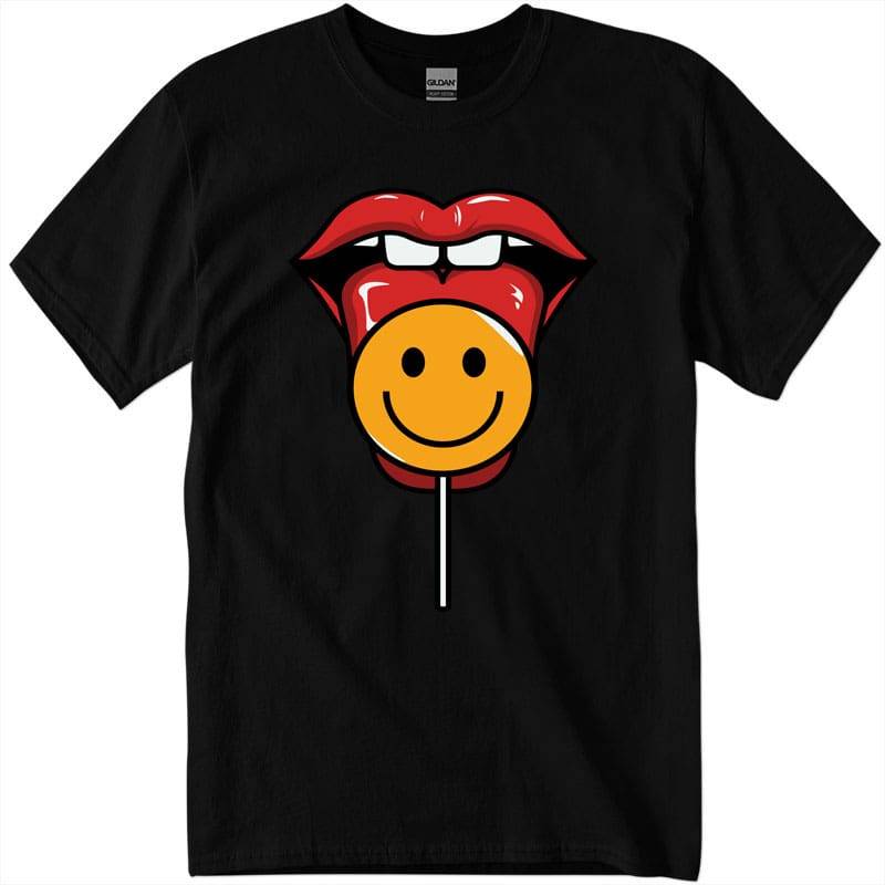 gig2500_30_blk-Recuperado Smiley Lips T-Shirt