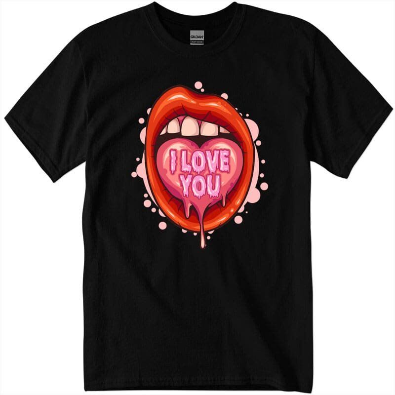 gig5010_30_blk-Recuperado Lip Kiss Shirt, Kisses shirt for Women, Kisses in heart T-Shirt, Kiss Shirt, Gifts For Her, Lips Shirt, Love Kisses