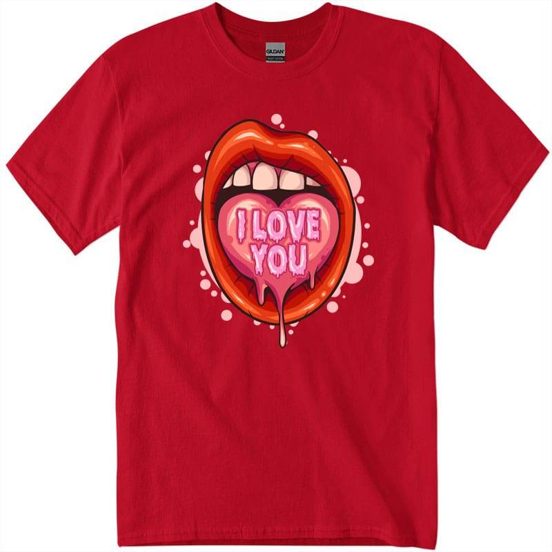 gig5050_1_red-Recuperado Lip Kiss Shirt, Kisses shirt for Women, Kisses in heart T-Shirt, Kiss Shirt, Gifts For Her, Lips Shirt, Love Kisses