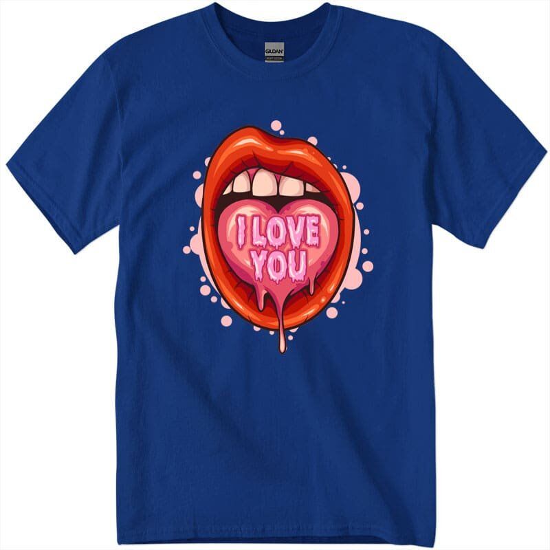 gig5060_1_royal-Recuperado Lip Kiss Shirt, Kisses shirt for Women, Kisses in heart T-Shirt, Kiss Shirt, Gifts For Her, Lips Shirt, Love Kisses